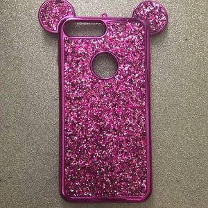 Mouse Ear Glitter Case iPhone 7 Plus - Hot Pink 💖